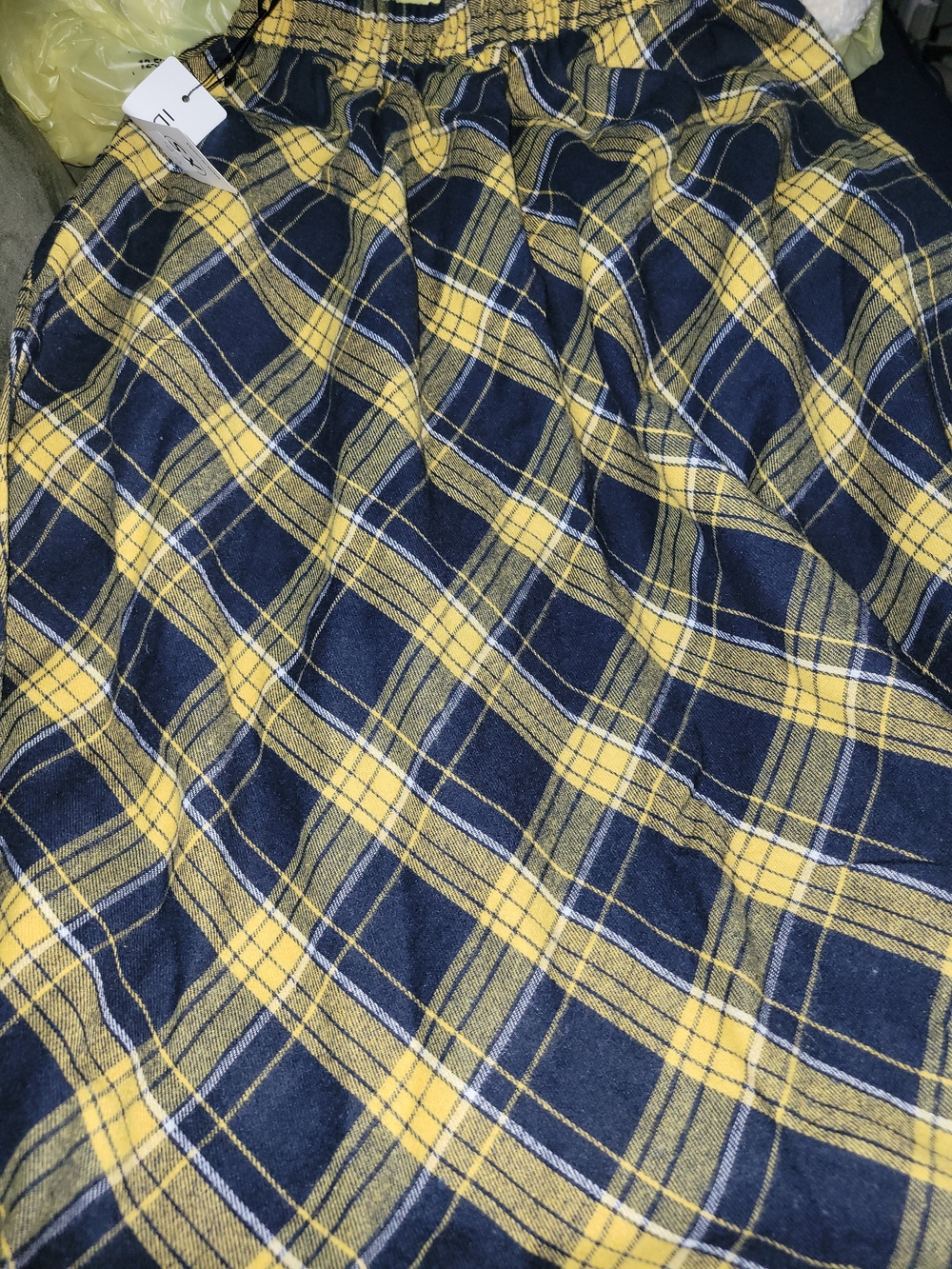 Yellow and Navy Plaid Skirt